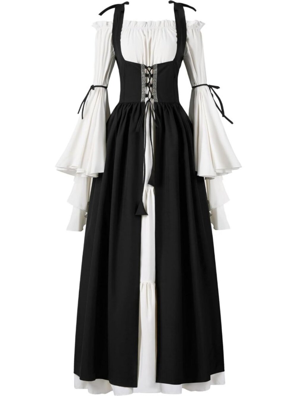 Plus Size Halloween Renaissance Corset Dress & Medieval Chemise Costume